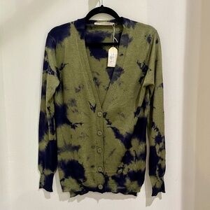 Parker Blue Kina Cardigan Sweater in Green Vega Dye